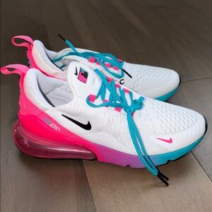 NEW Nike Air Max 270 MLB Miami Marlins White Pink Blue Sneakers men’s 8